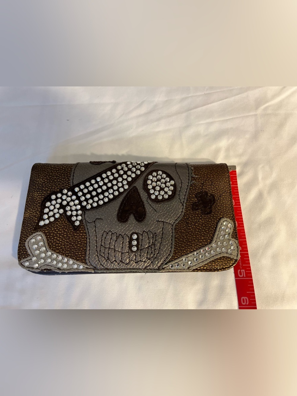Charm & Luck Rhinestone Skull Wallet - Picture 10 of 11
